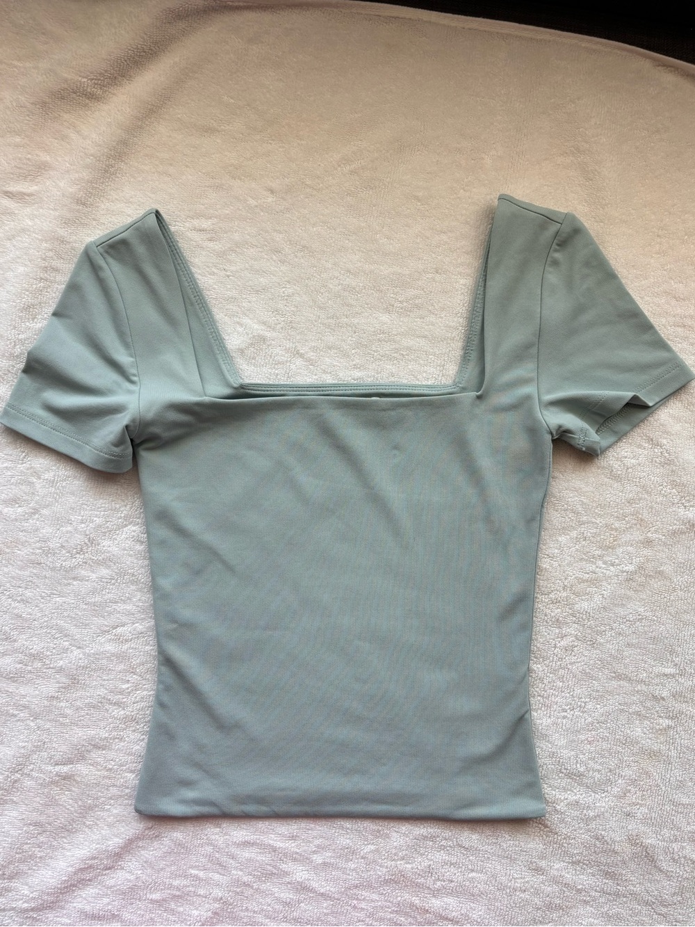 Aritzia Contour Square Neck Short Sleeve Top in Sage Green
